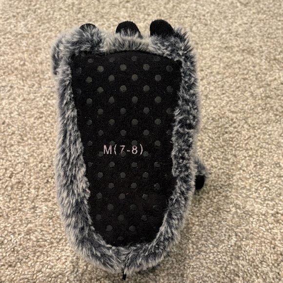 Target Gray Furry Kids Slippers - Picture 7 of 7